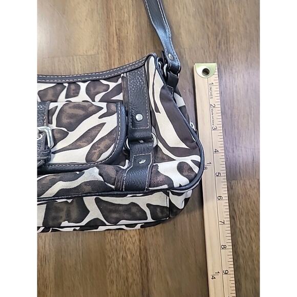 Vintage Y2K Giraffe Print Shoulder Bag Purse Zipper Closure - Picture 4 of 10
